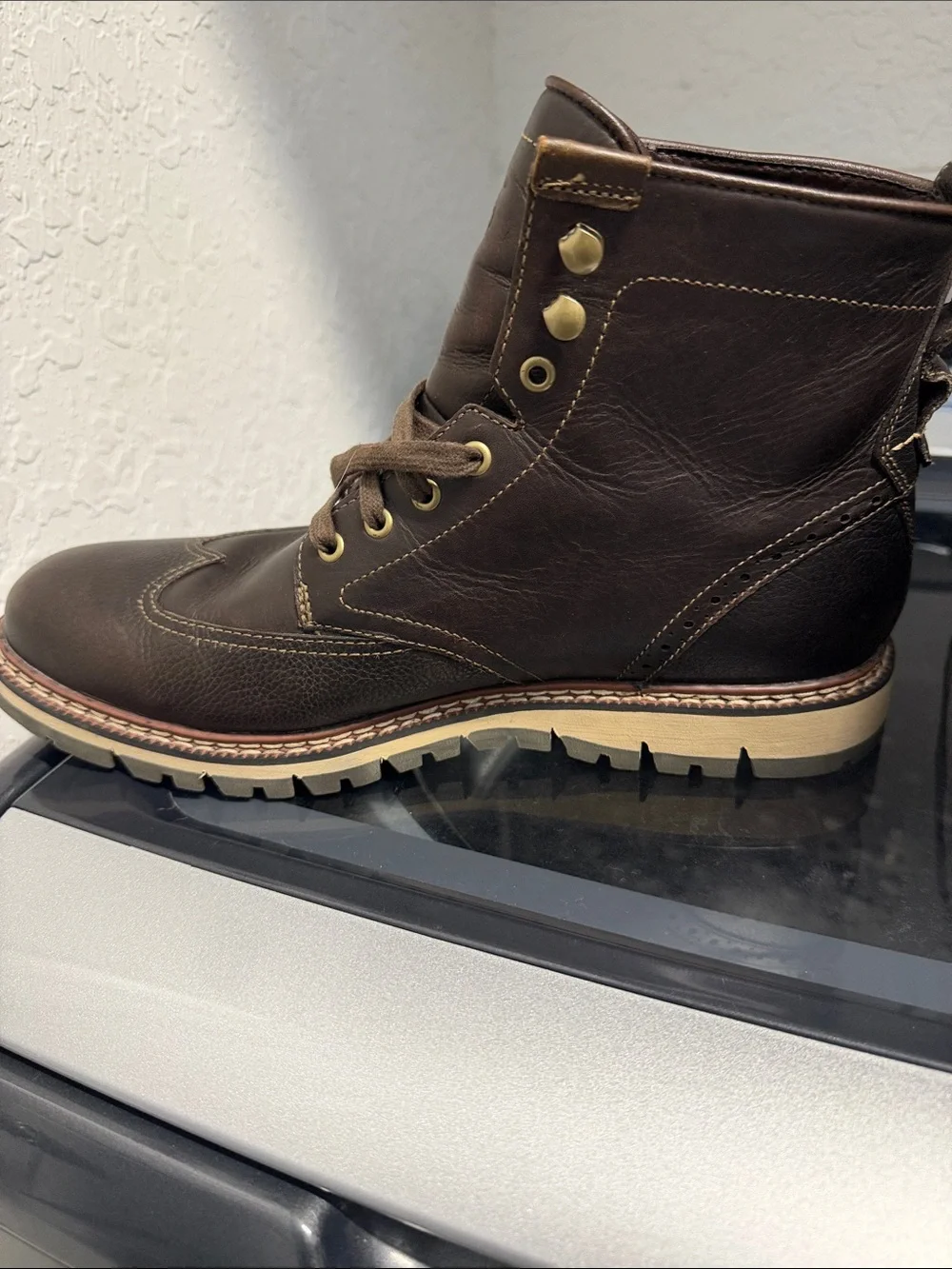 Timberland Men's Black Leather Lace-Up Work Boots
